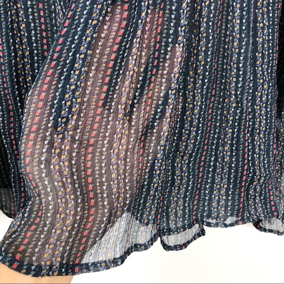 JOIE Silk Peasant Blouse Blue Floral Pattern Small - Picture 6 of 12